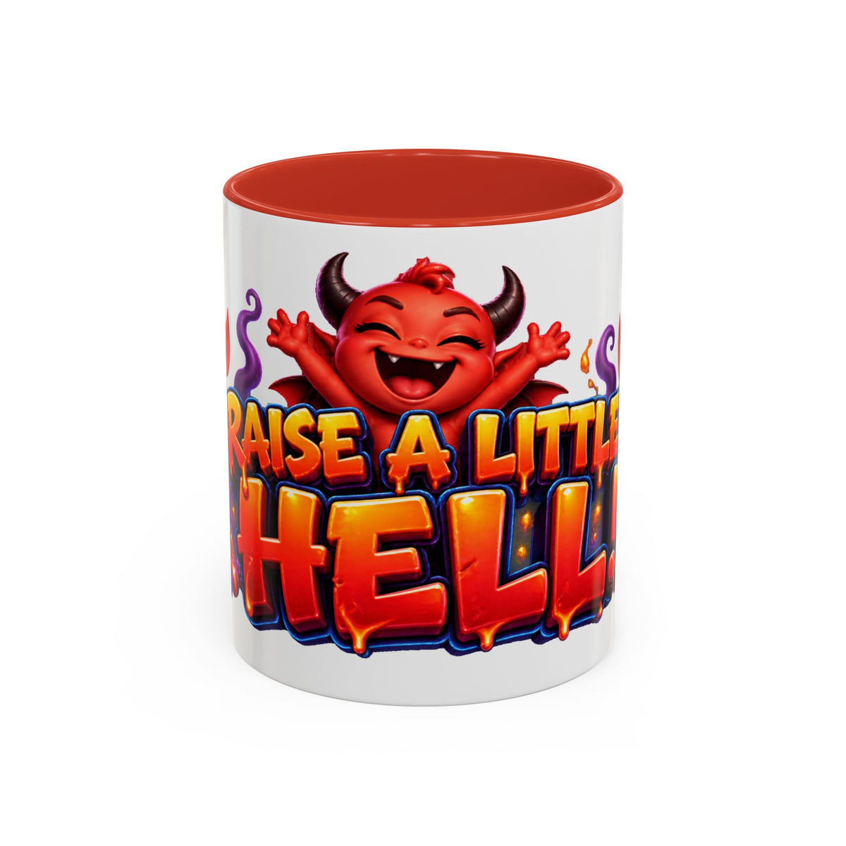 Raise a Little Hell Cute Devils Halloween White Mug