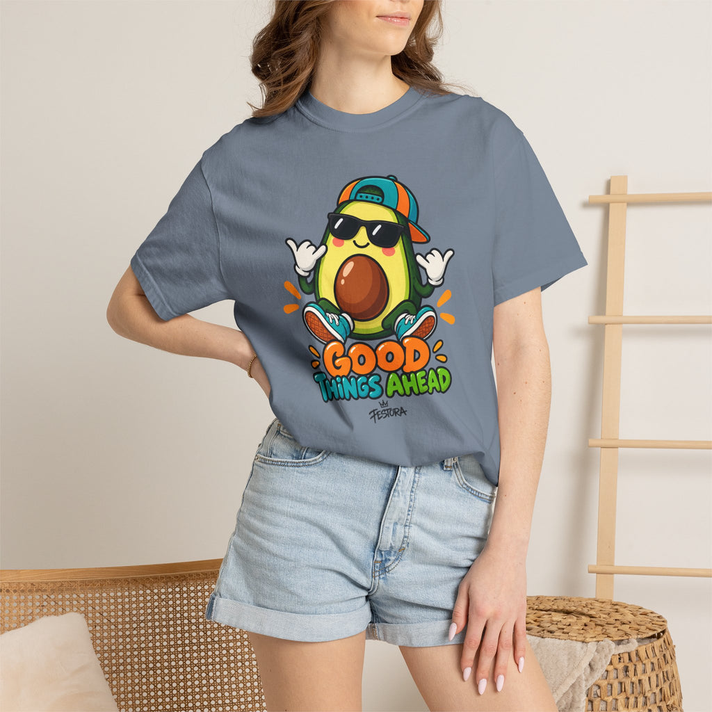 Good Things Ahead Avocado Graphic T-Shirt | Festora Everyday