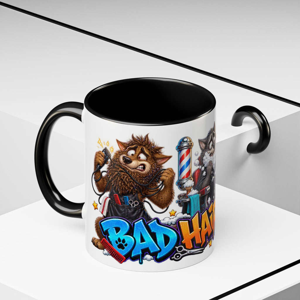 Bad Hair Night Funny Werewolf Barber Halloween White Mug
