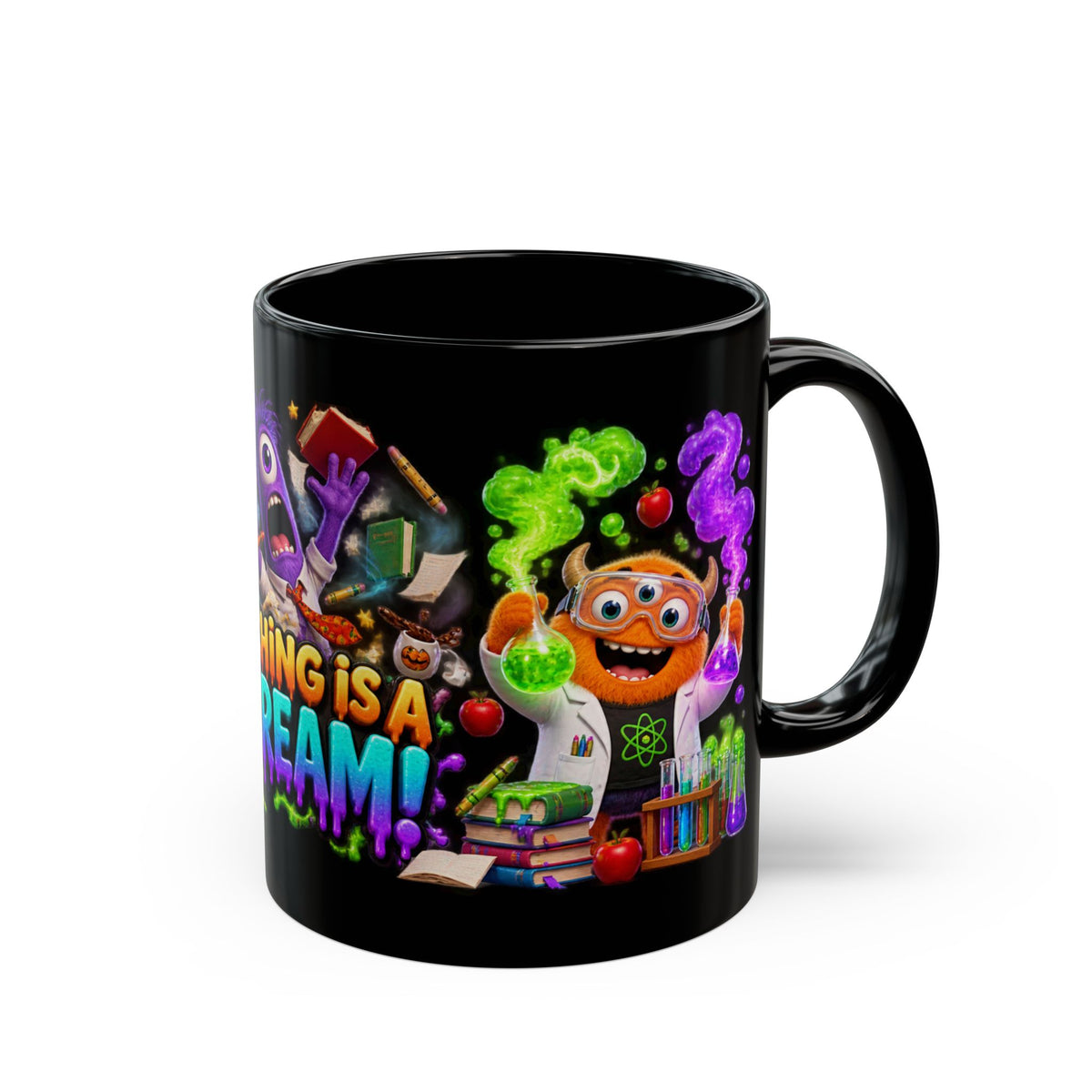 Teaching Is a Scream Monster Teacher Halloween Black Mug