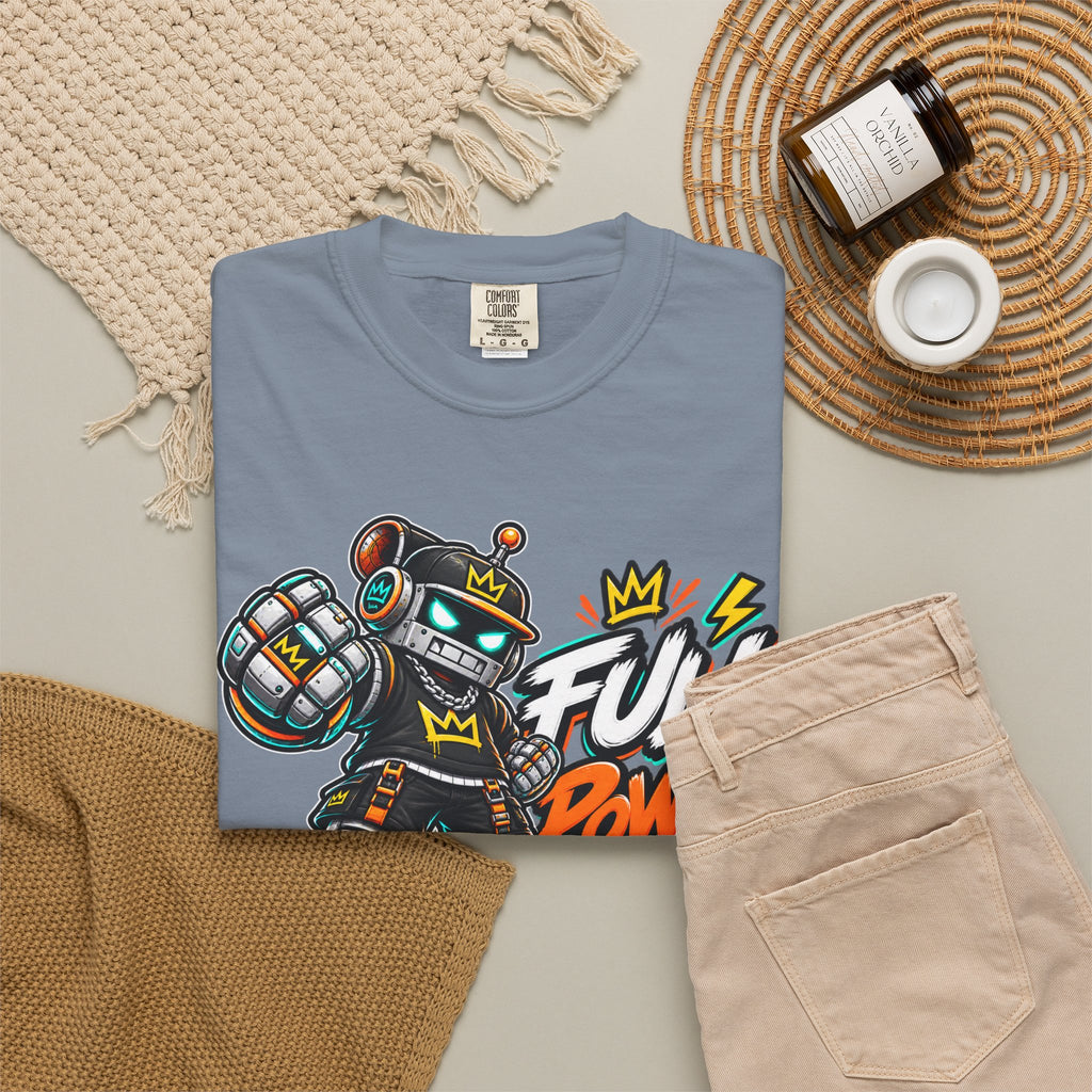 Full Power Robot Graphic T-Shirt — Retro Streetwear Tee