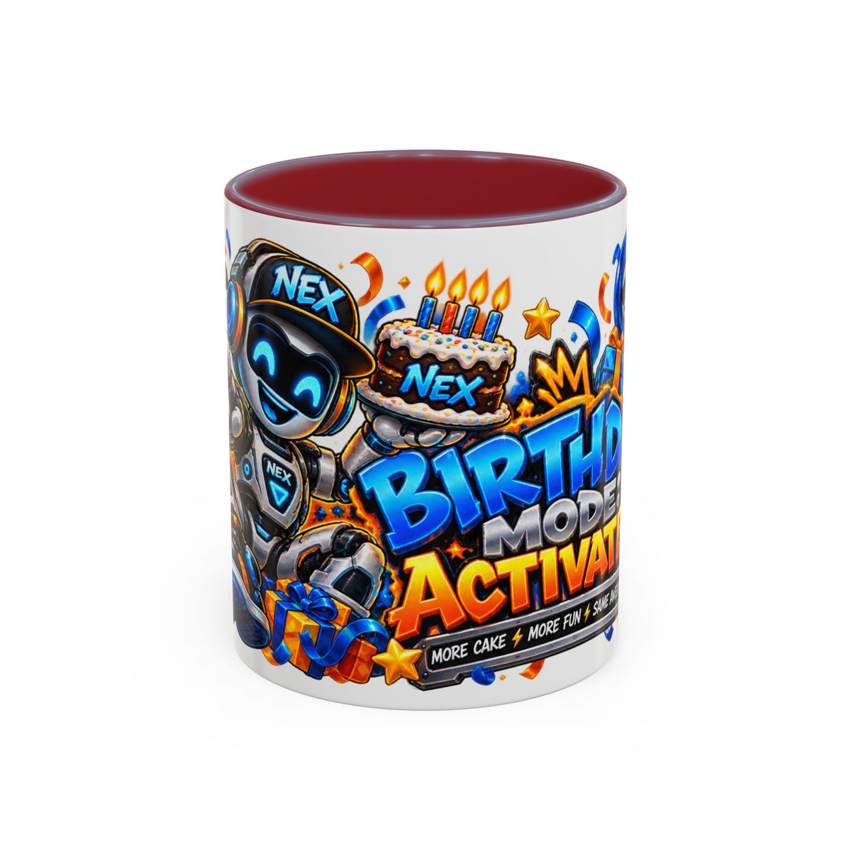 Festora Robot Birthday Mug – Birthday Mode Activated Coffee Cup