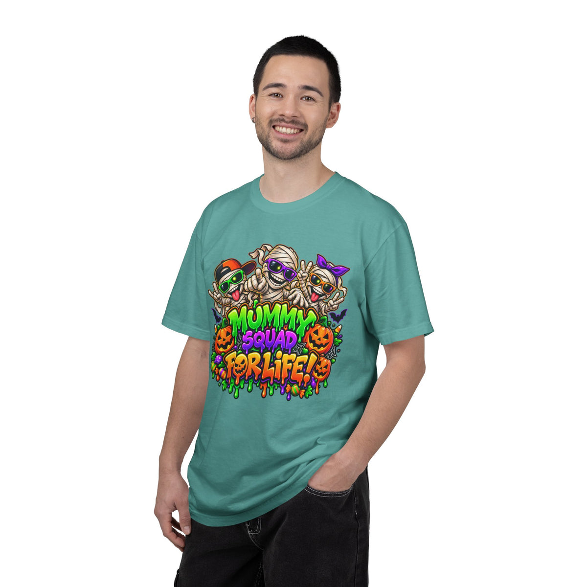 Mummy Squad For Life Halloween T-Shirt – Funny Colorful Mummy Graphic Tee