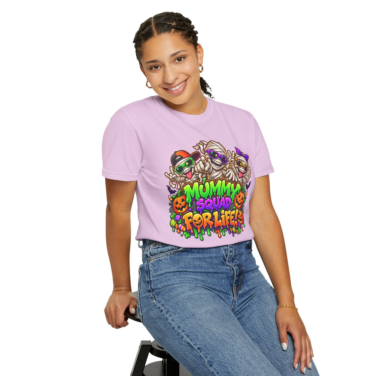 Mummy Squad For Life Halloween T-Shirt – Funny Colorful Mummy Graphic Tee