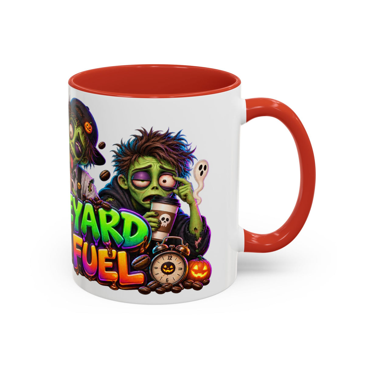 Graveyard Shift Fuel Coffee Zombies Halloween White Mug