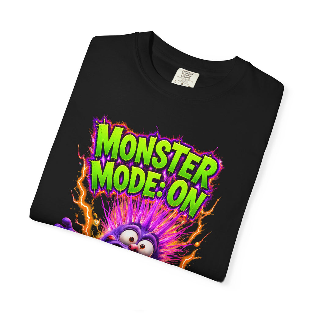 Monster Mode: On T‑Shirt - Funny Electric Purple Monster Graphic Tee