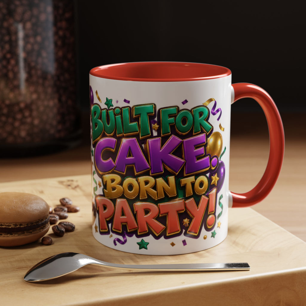 Built for Cake Born to Party French Bulldog White Mug