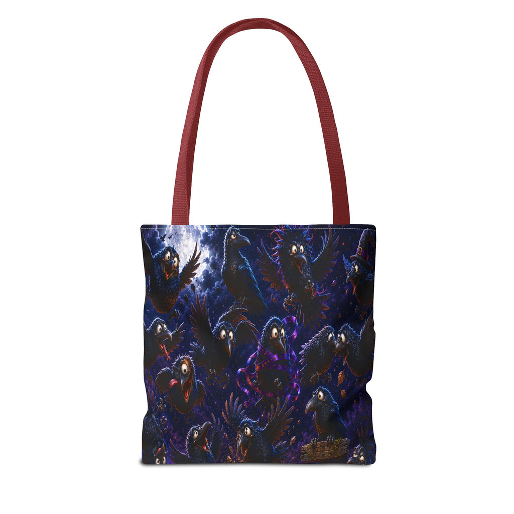 Crows at Midnight Tote Bag — Gothic Raven Moon AOP Tote for Halloween & Everyday