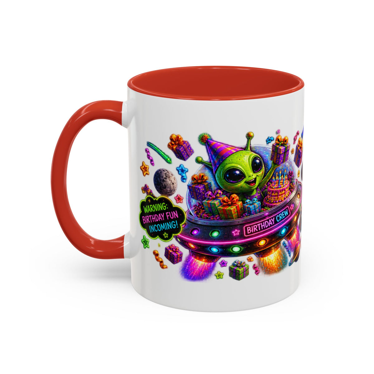 Birthday Galaxy Coffee Mug — "I Heard It's Your Birthday So I Brought The Party From Another Galaxy" Accent Mug