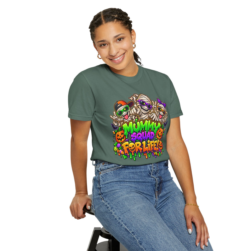 Mummy Squad For Life Halloween T-Shirt – Funny Colorful Mummy Graphic Tee