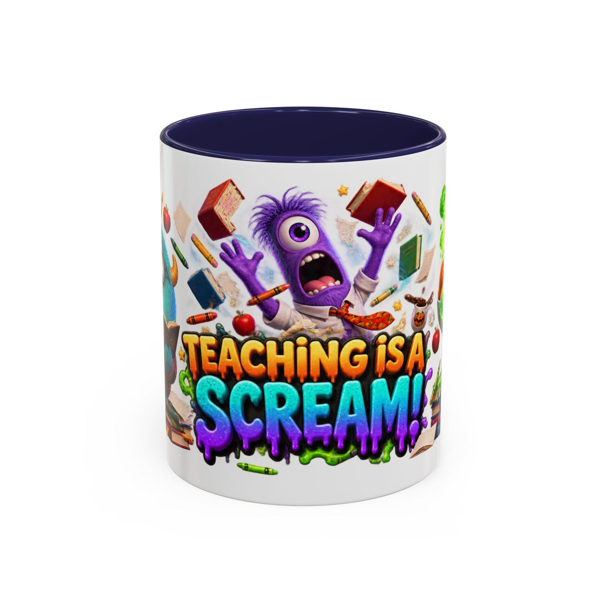 Teaching Is a Scream Monster Teacher Halloween White Mug