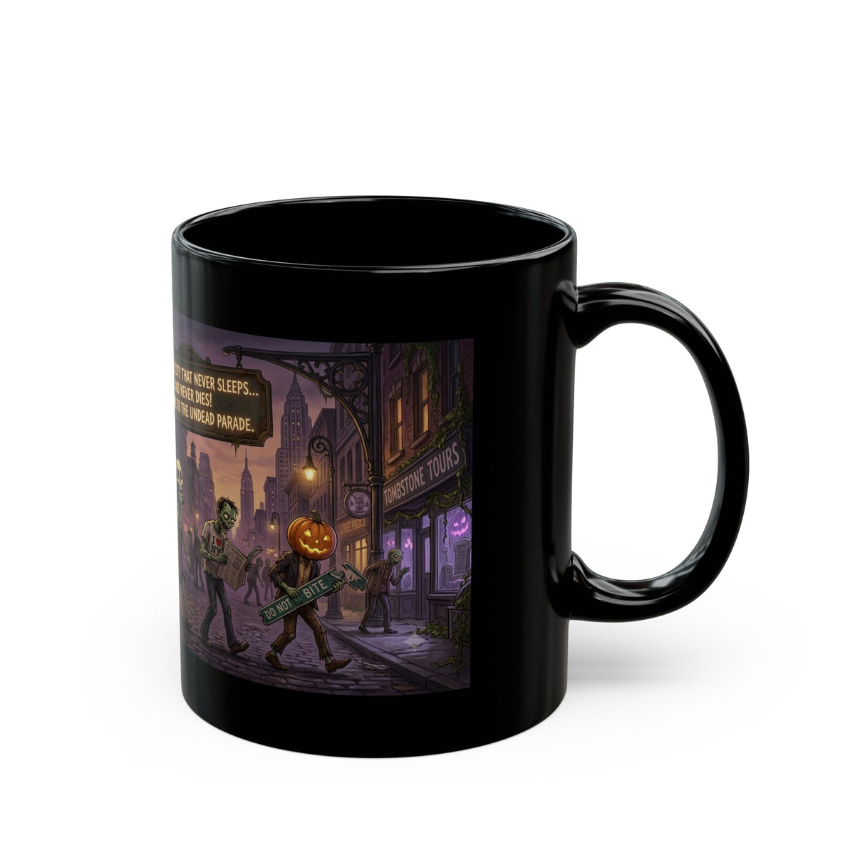 Halloween Zombie Parade Mug — "NYC: The City That Never Sleeps... Welcome to the Undead Parade"