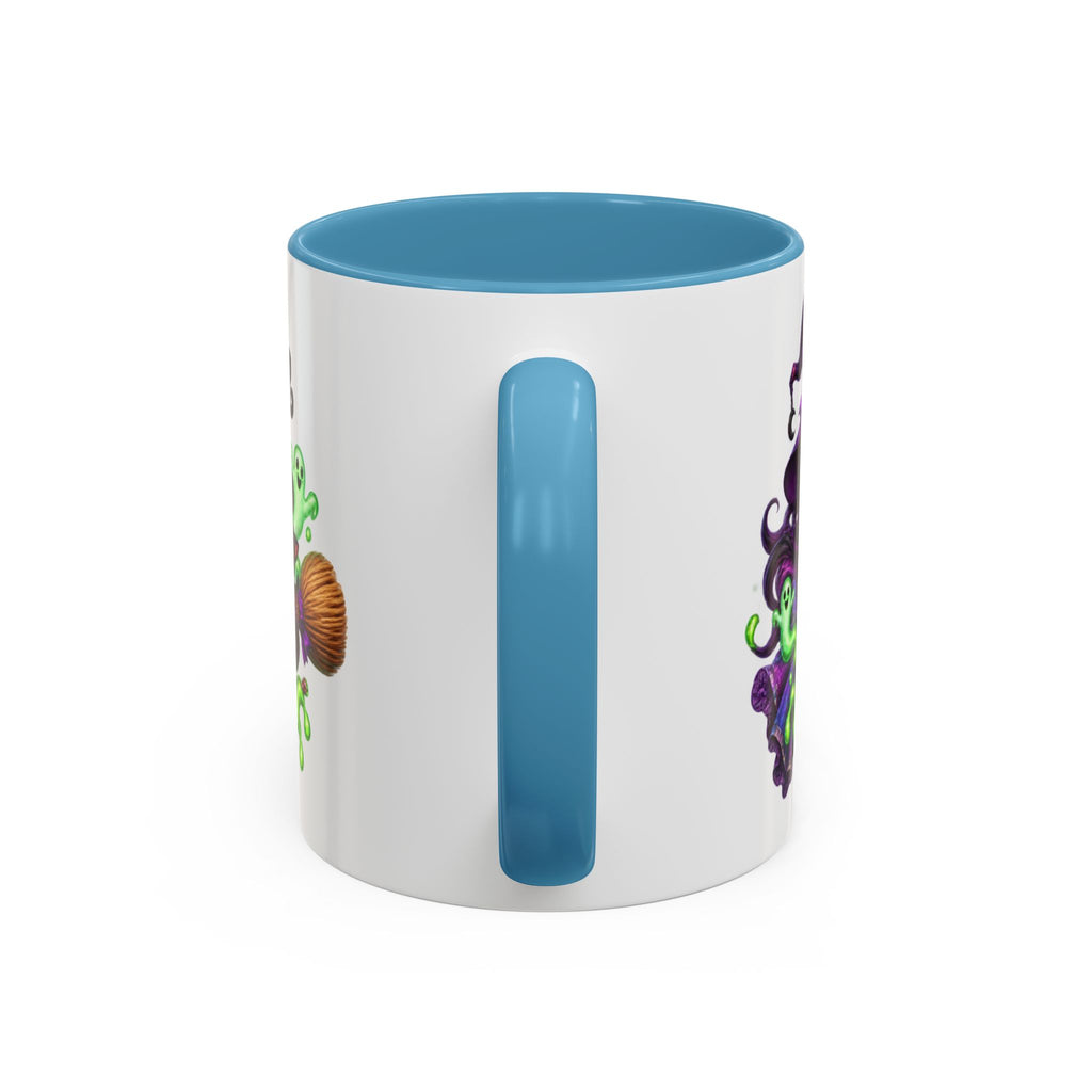 Brewing Up Trouble Witches Halloween White Mug