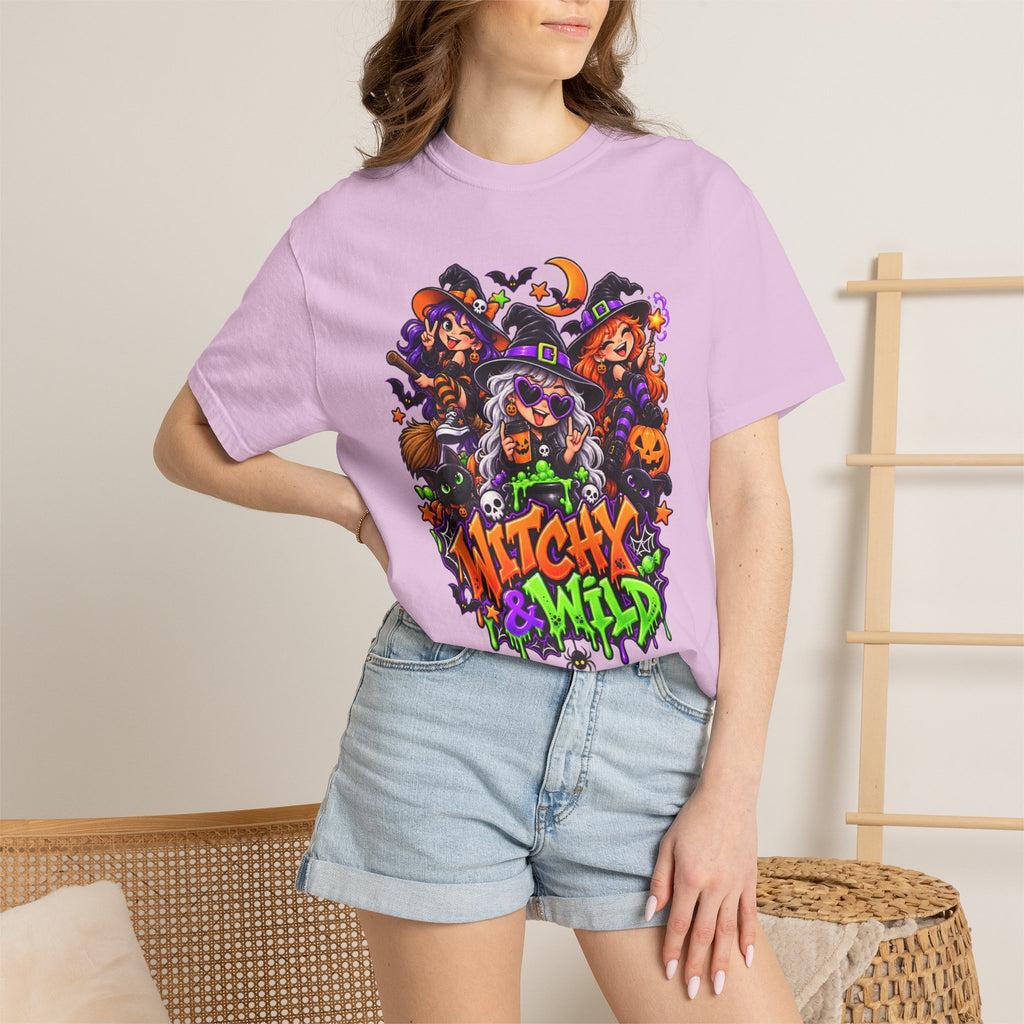 Witchy & Wild – Halloween Witch Crew Graphic T-Shirt