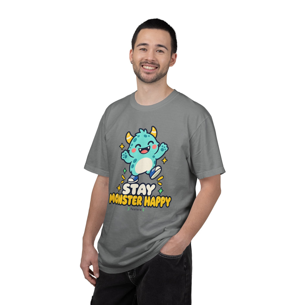 Stay Monster Happy – Cute Monster Graphic T-Shirt