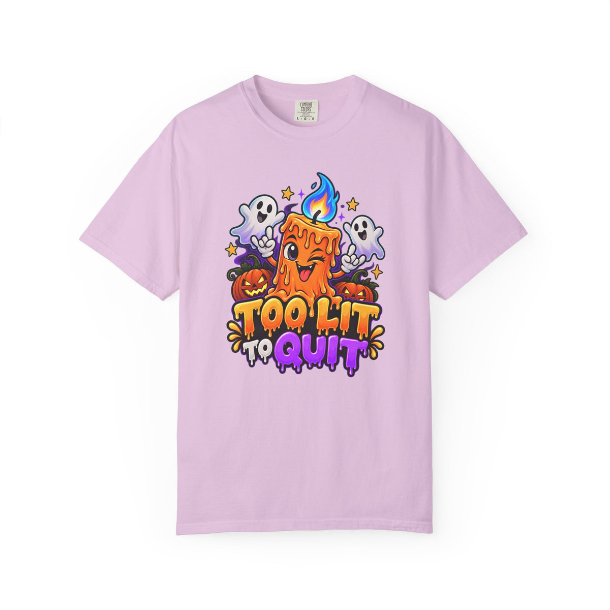 Too Lit to Quit – Funny Halloween Candle T-Shirt