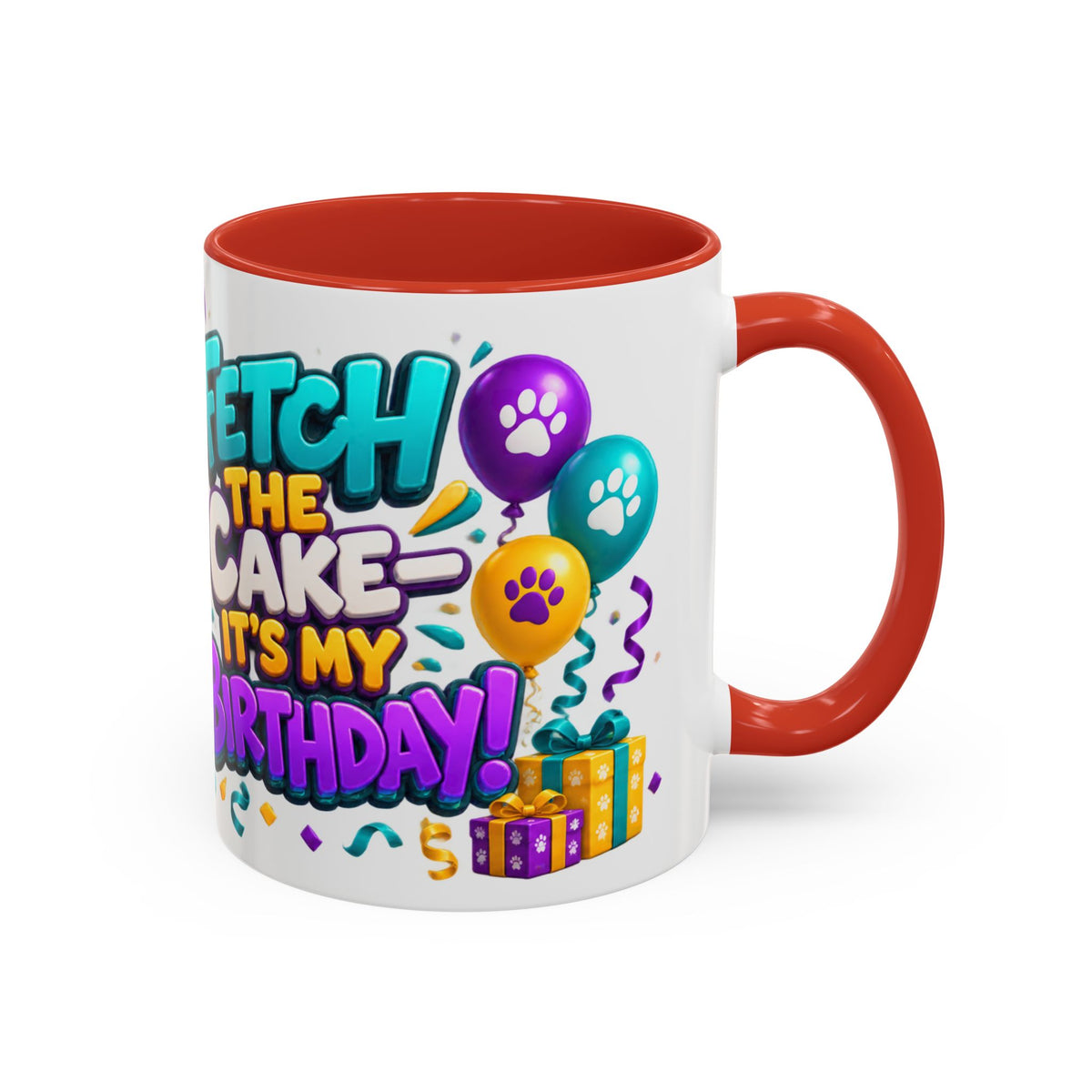 Beagle Birthday Mug – Fetch the Cake White Ceramic Coffee Cup