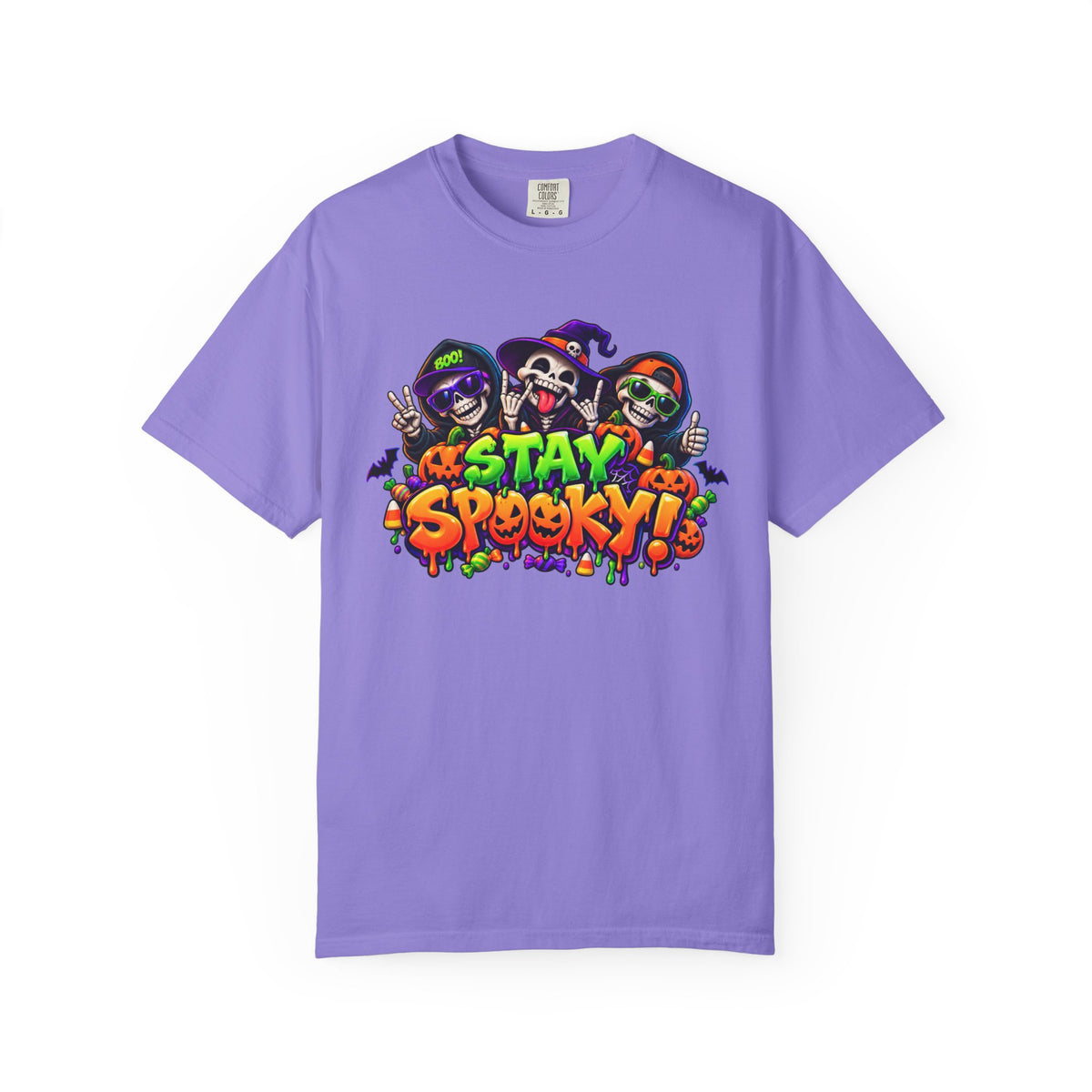 Stay Spooky Halloween T-Shirt – Funny Skeleton Crew Colorful Graphic Tee