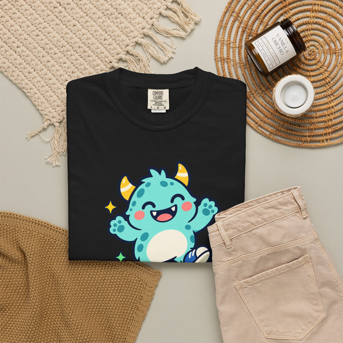 Stay Monster Happy – Cute Monster Graphic T-Shirt