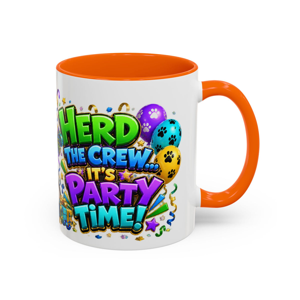 Herd the Crew Border Collie Birthday White Mug