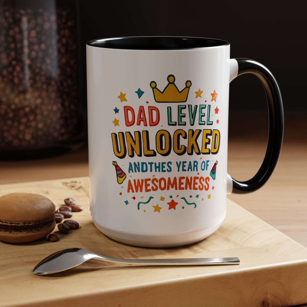 Dad Level Unlocked Coffee Mug – Funny Father’s Day 11/15oz Accent Mug
