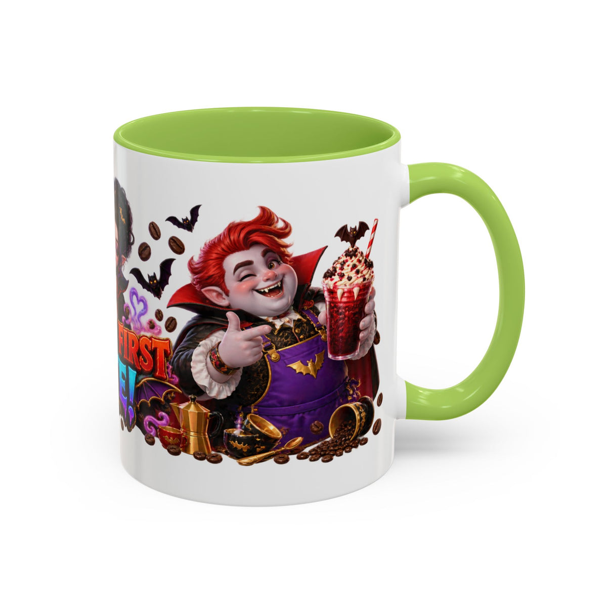 Love at First Bite Vampire Barista Halloween White Mug