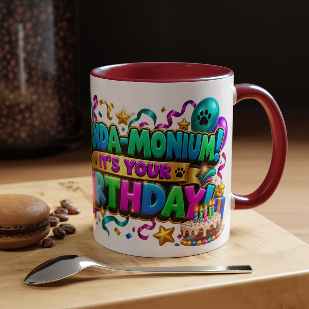 Panda-Monium! It’s Your Birthday White Mug – Cute Panda Birthday Cup, Colorful Fun Party Gift