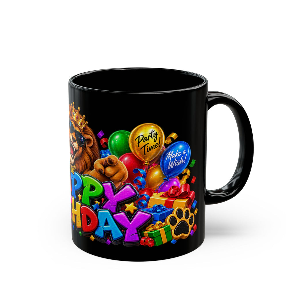 Lion Happy Birthday Mug – Bold 3D King of the Party Design