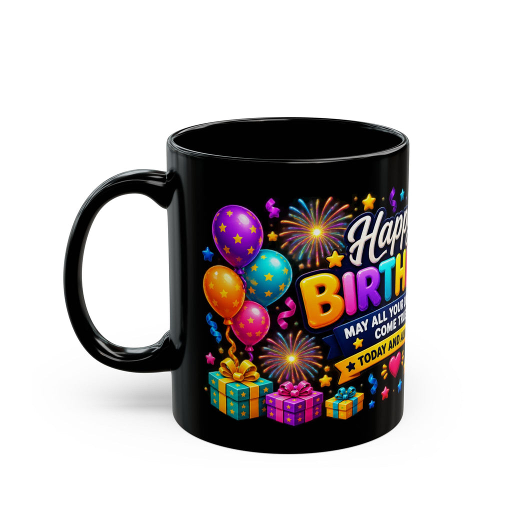 Happy Birthday Alien Mug — Colorful UFO Birthday Coffee Cup (11oz)