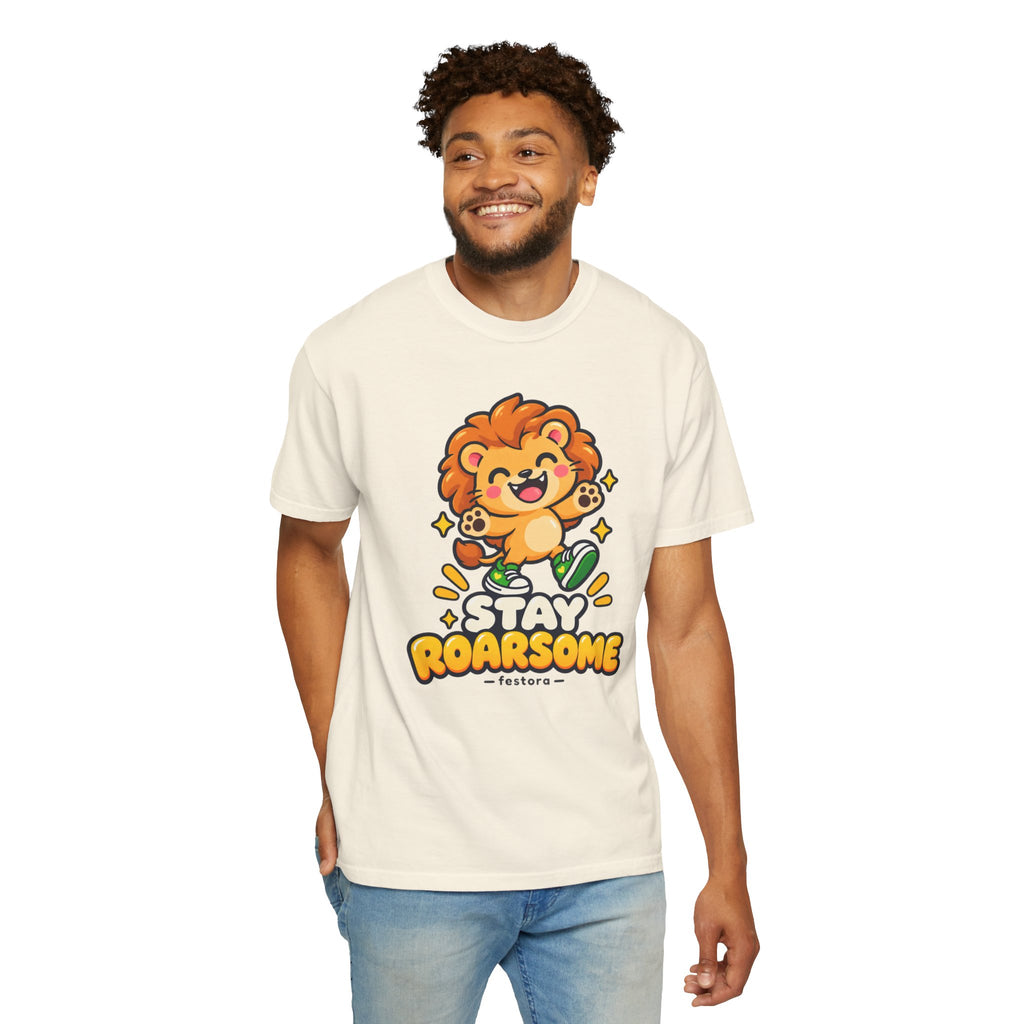 Stay Roarsome – Cute Happy Lion Graphic T-Shirt