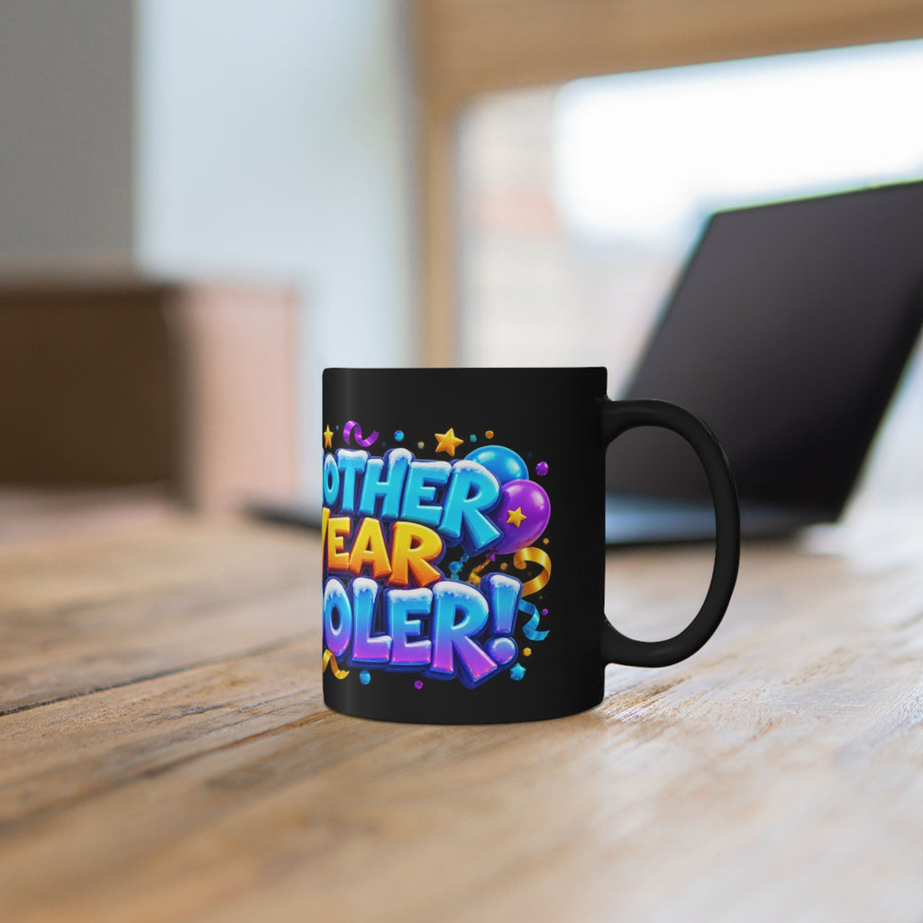 Another Year Cooler Penguin Birthday Black Mug
