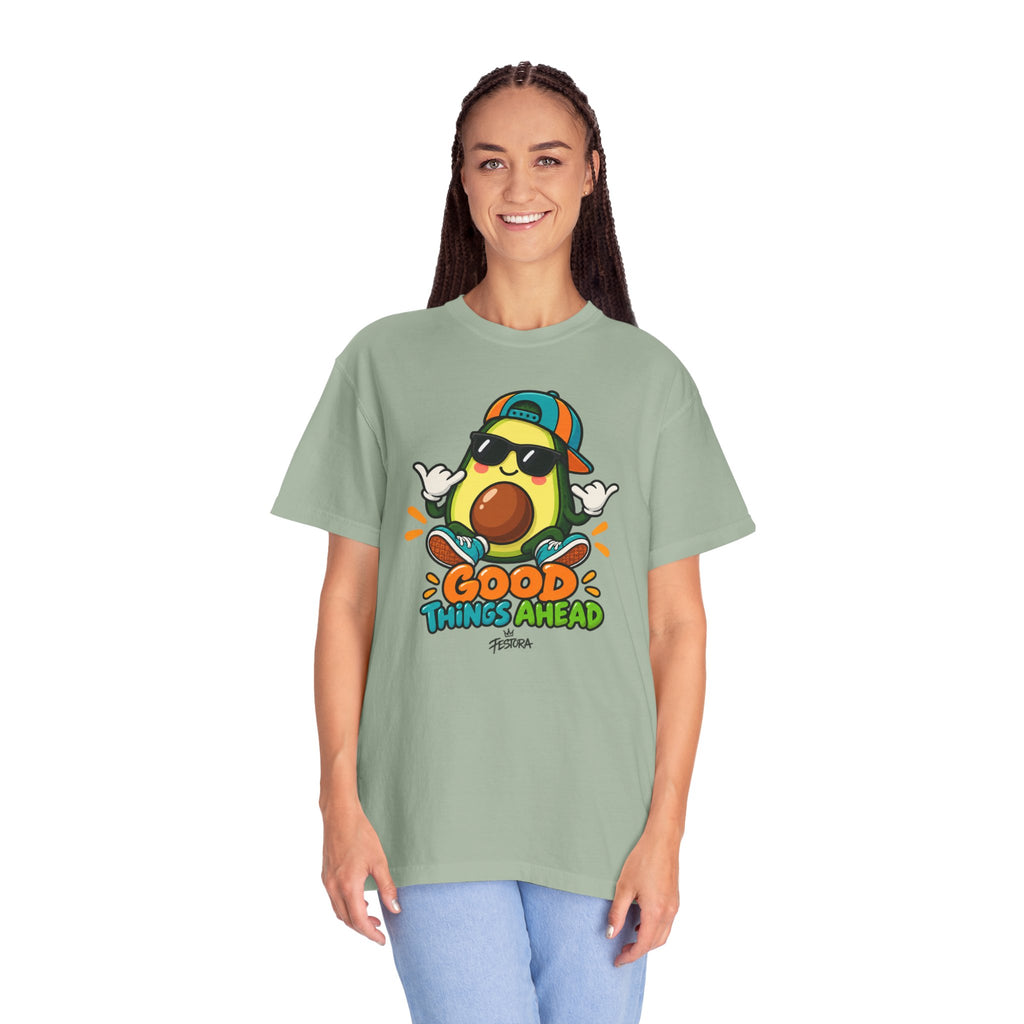 Good Things Ahead Avocado Graphic T-Shirt | Festora Everyday