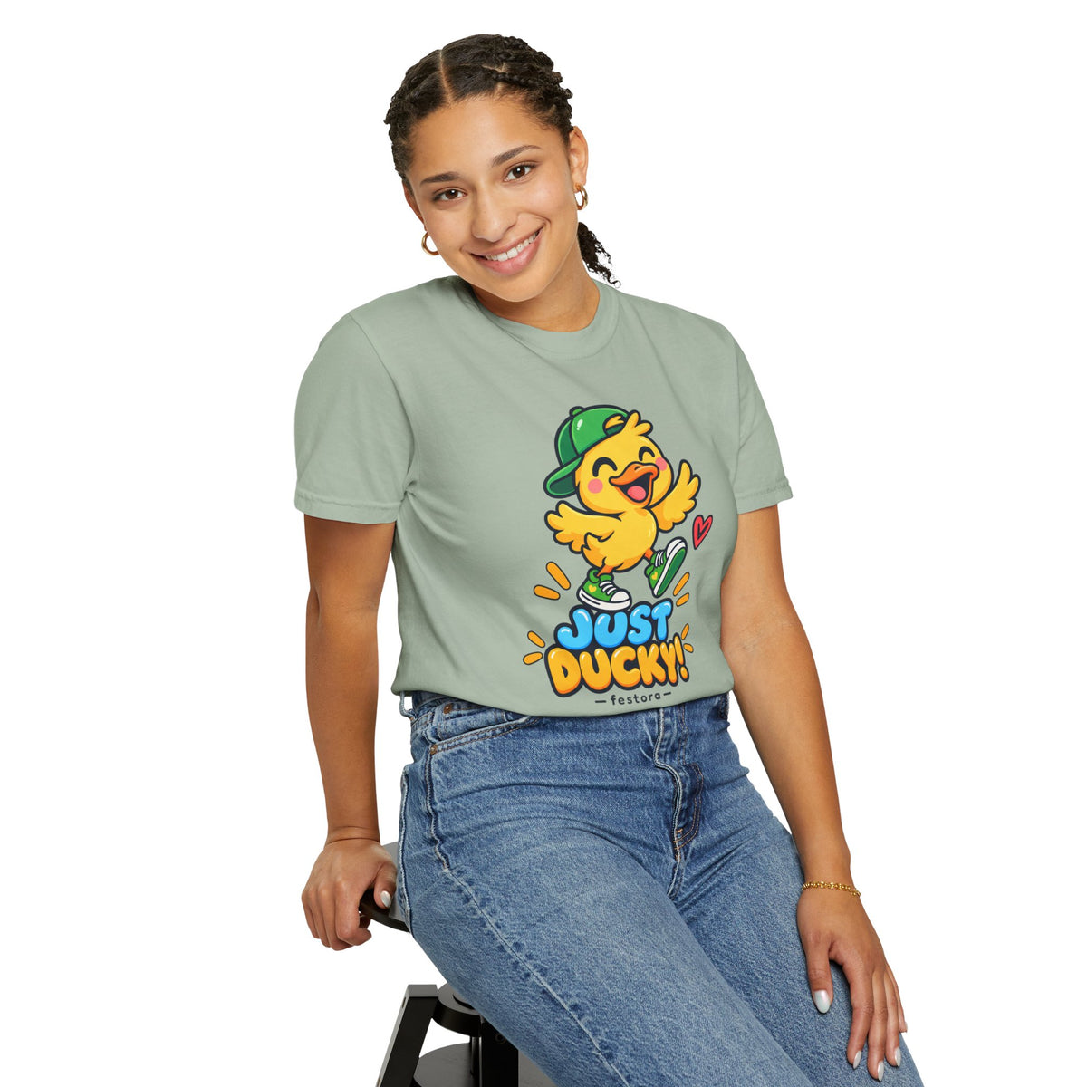 Just Ducky! – Cute Happy Duck Graphic T-Shirt
