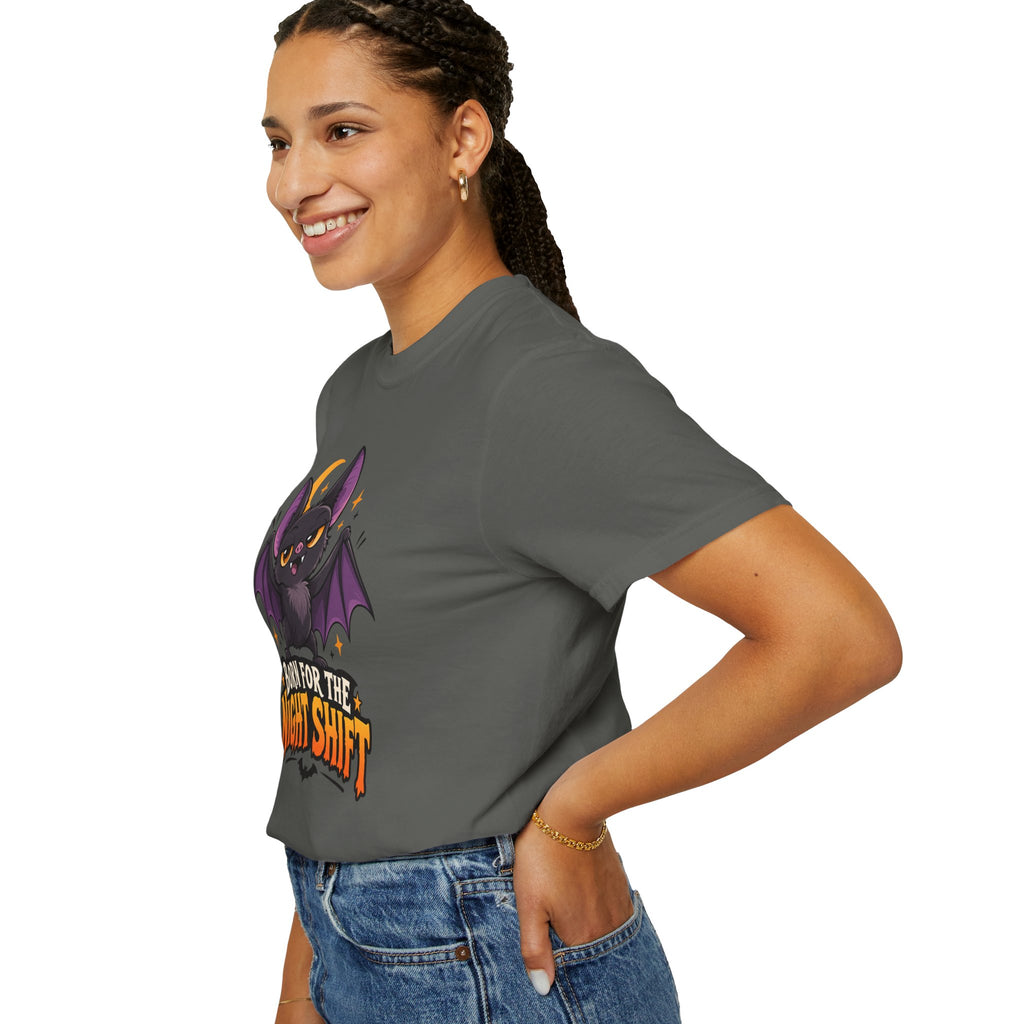 Born for the Night Shift – Cute Halloween Bat T-Shirt