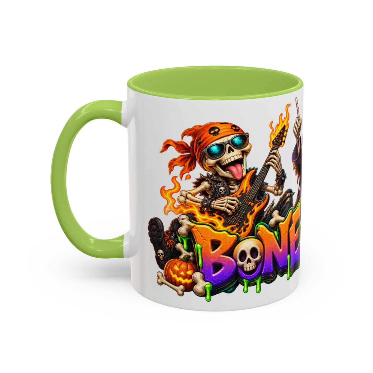 Bone to Be Wild Skeleton Crew Halloween White Mug