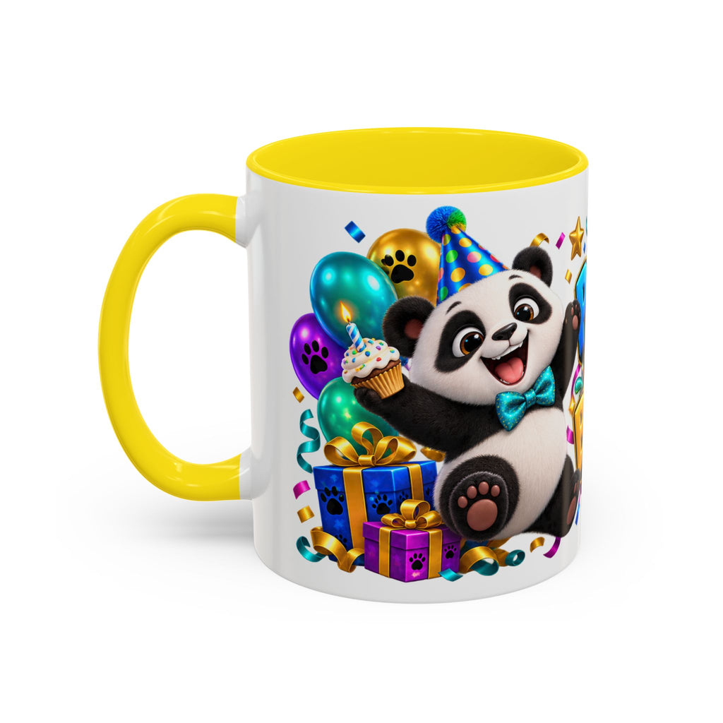 Panda-Monium! It’s Your Birthday White Mug – Cute Panda Birthday Cup, Colorful Fun Party Gift