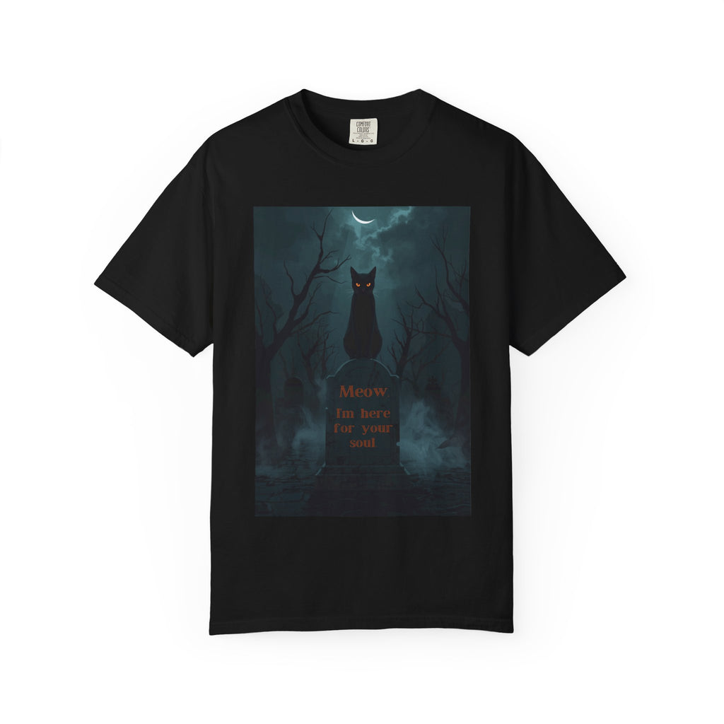 Halloween Black Cat T-Shirt — "Among the Lovers the Brave are Called" Gothic Moonlight Tee