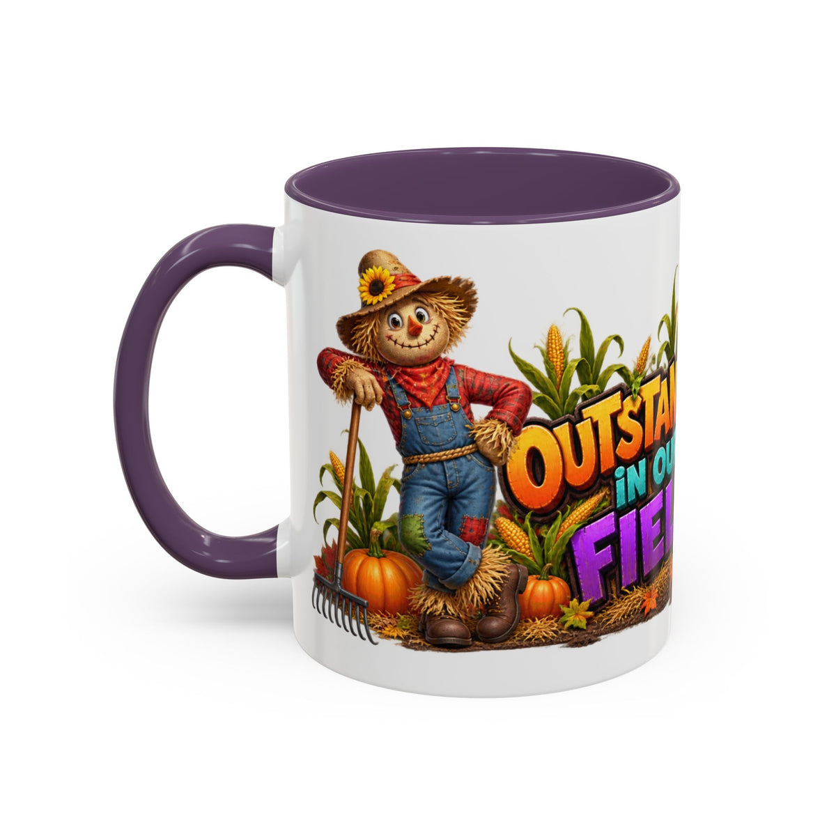 Outstanding in Our Field Funny Scarecrow Halloween White Mug