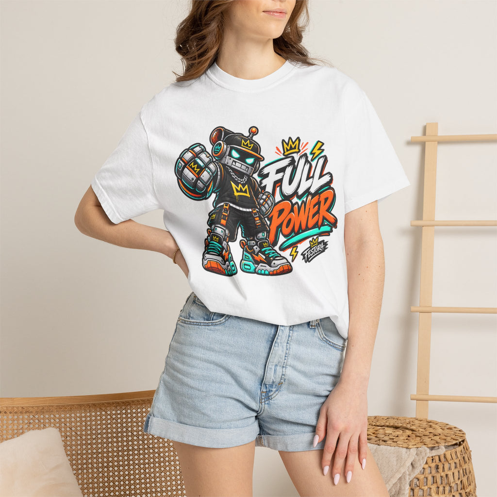 Full Power Robot Graphic T-Shirt — Retro Streetwear Tee