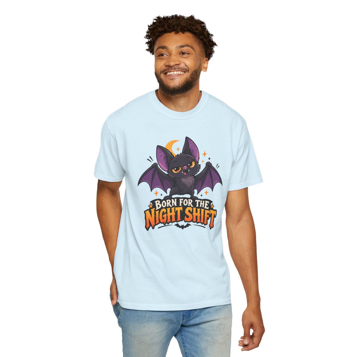 Born for the Night Shift – Cute Halloween Bat T-Shirt