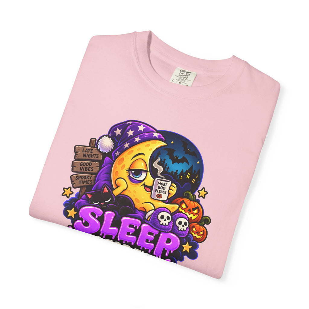 Sleep Is for the Living – Funny Halloween Moon T-Shirt