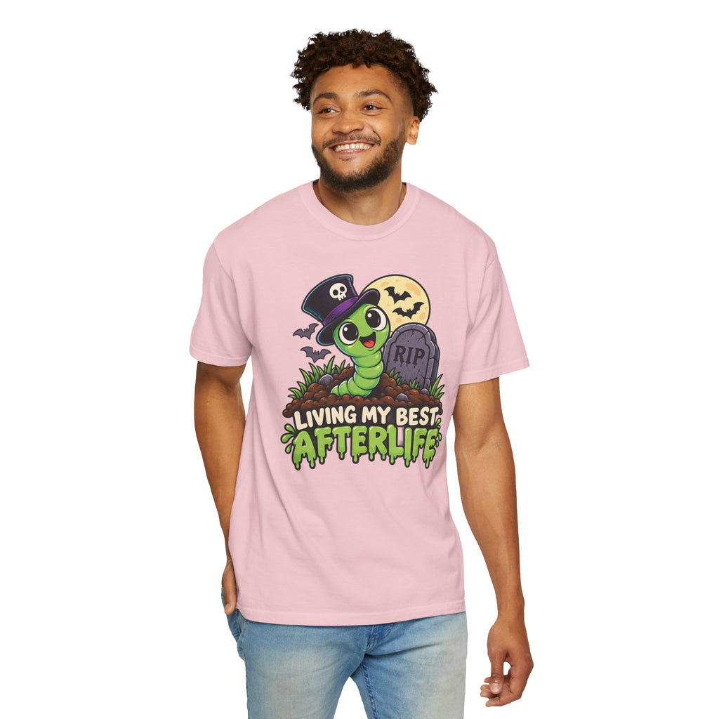 Living My Best Afterlife – Cute Halloween Graveyard Worm T-Shirt