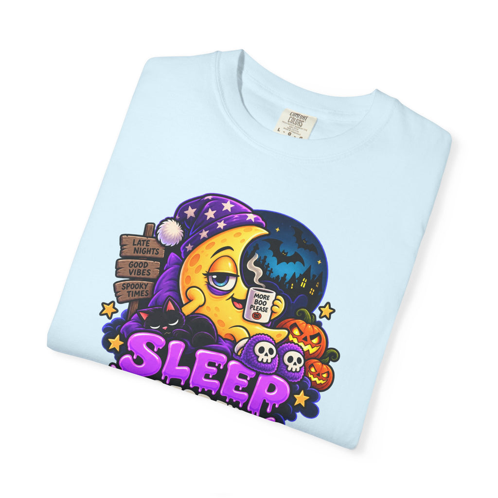 Sleep Is for the Living – Funny Halloween Moon T-Shirt