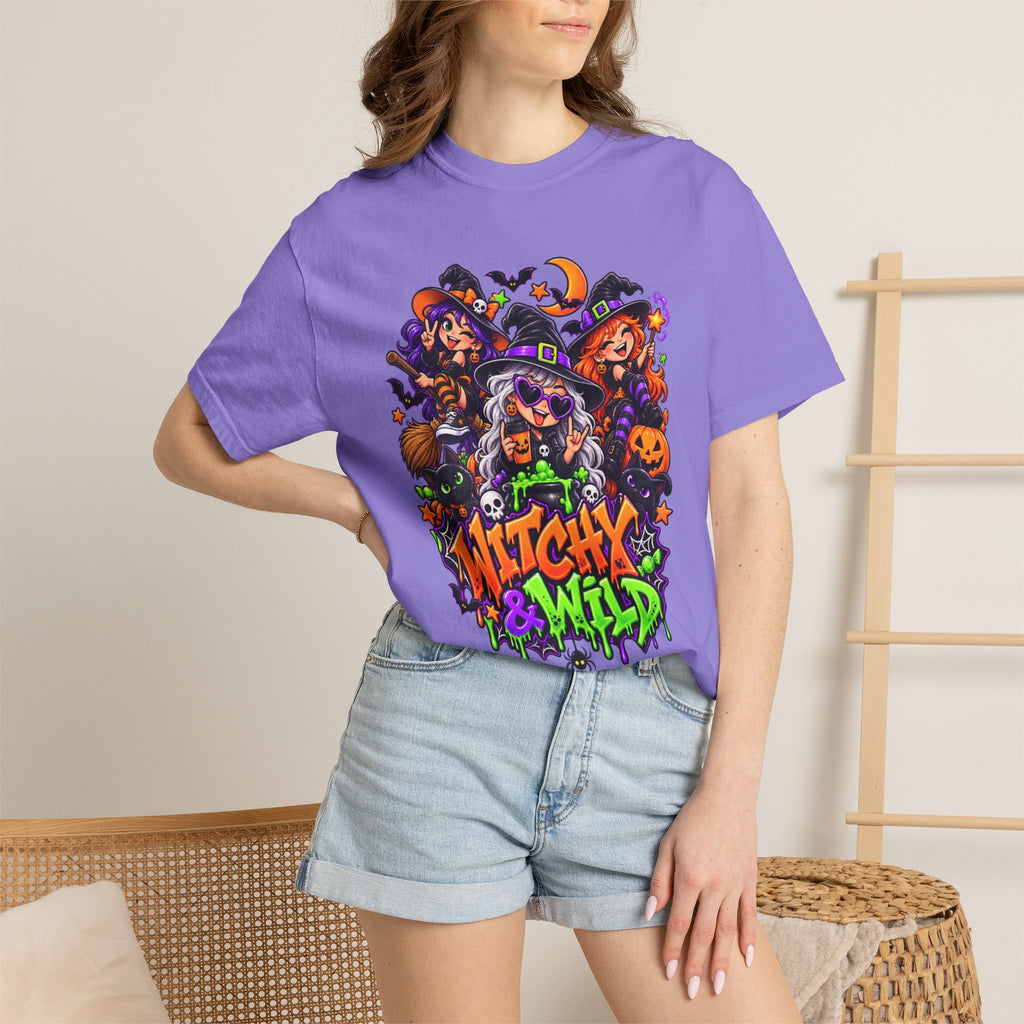 Witchy & Wild – Halloween Witch Crew Graphic T-Shirt