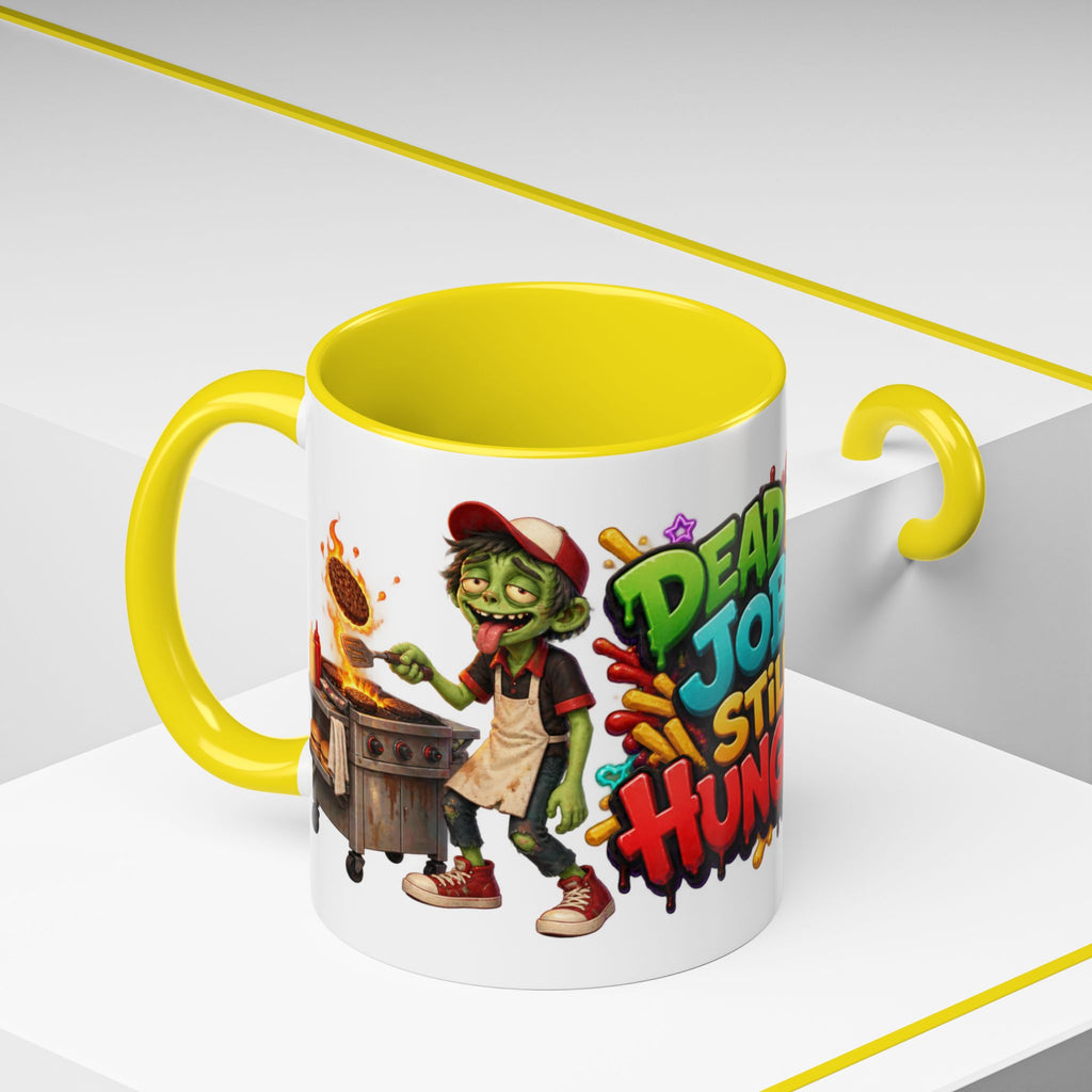 Dead End Job Still Hungry Funny Zombie Halloween White Mug