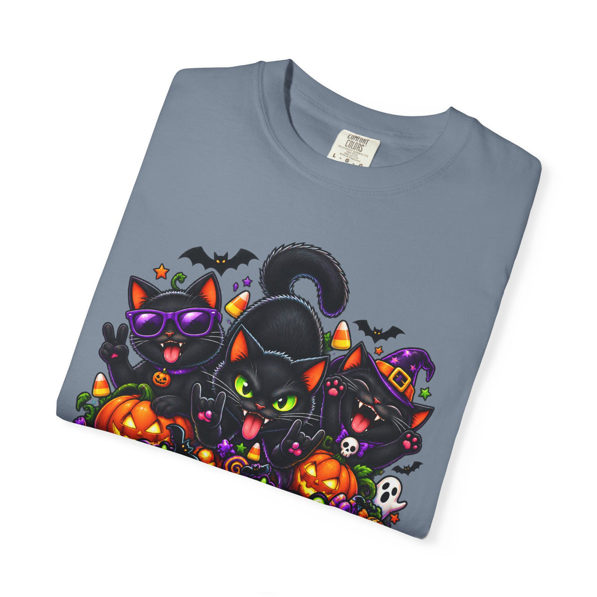 Midnight Mischief Halloween T-Shirt – Funny Black Cat Graphic Tee