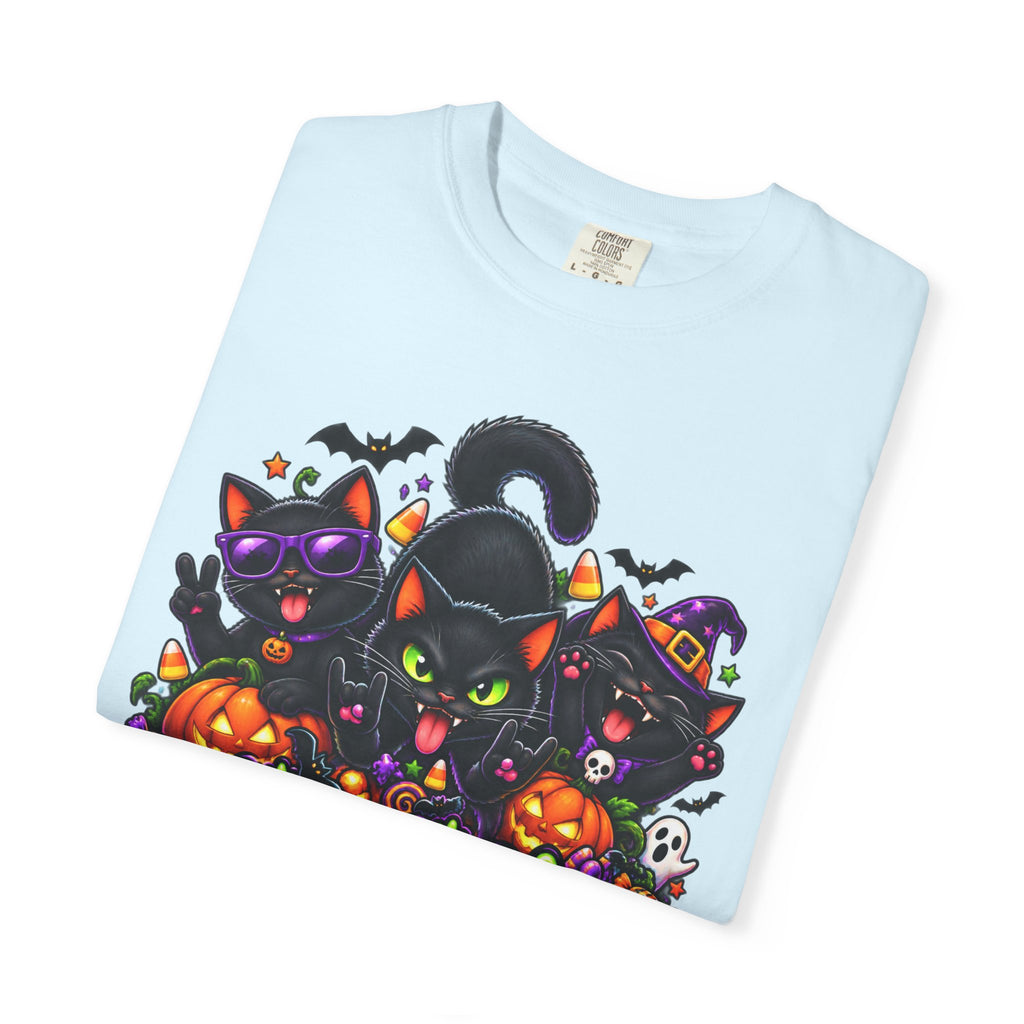 Midnight Mischief Halloween T-Shirt – Funny Black Cat Graphic Tee
