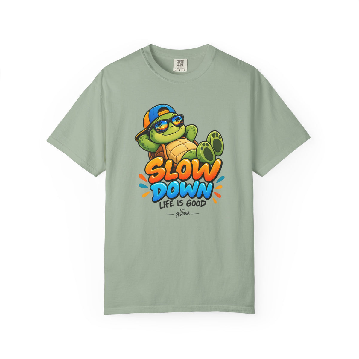 Slow Down, Life Is Good – Turtle Graphic T-Shirt | Festora Everyday