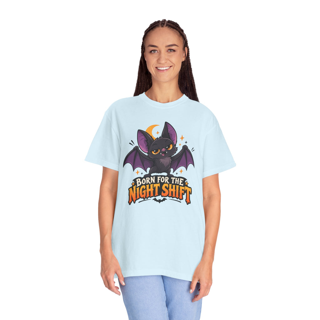 Born for the Night Shift – Cute Halloween Bat T-Shirt