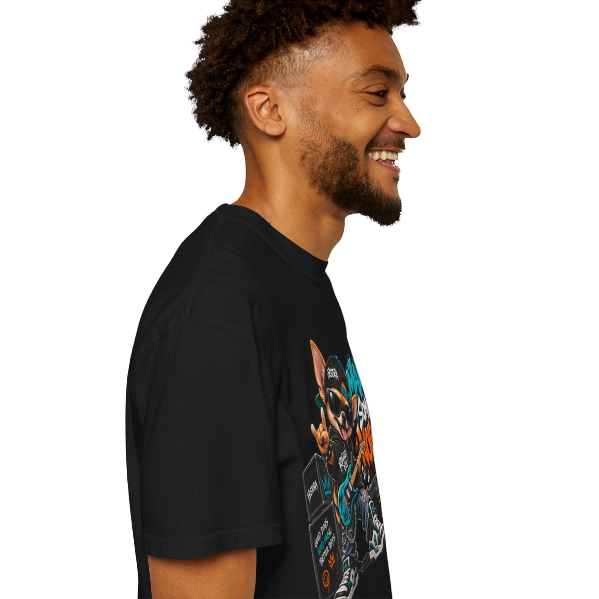 Make Some Noise Rocco Graphic T-Shirt — Streetwear Rock Dog Tee